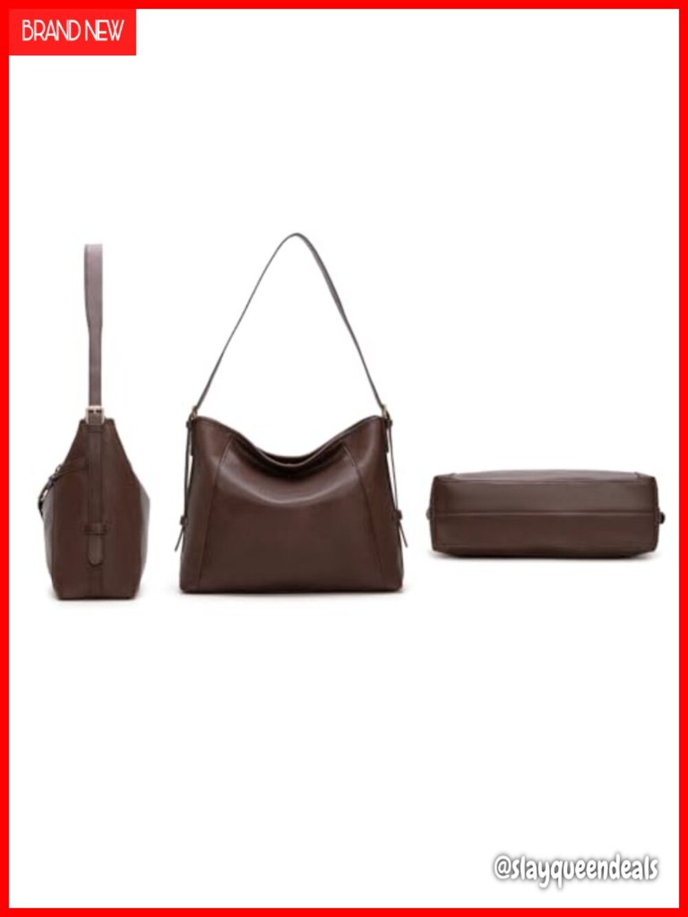 Vegan Leather Hobo Purse Adjustable Strap - Picture 5 of 6